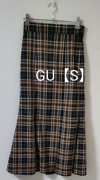 GU マーメイドロングスカート チェック S