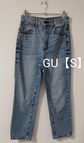 GU ストレートデニム ケミカルウォッシュ S