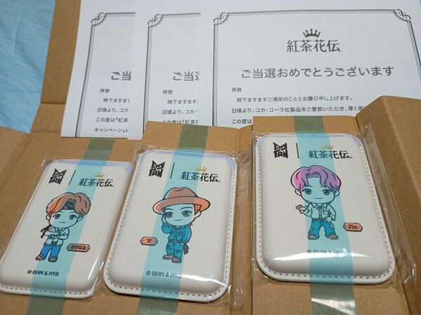 紅茶花伝 TinyTAN BTS カードケース V SUGA Jin3種類 未開封新品 非売品 キャンペーン当選品
