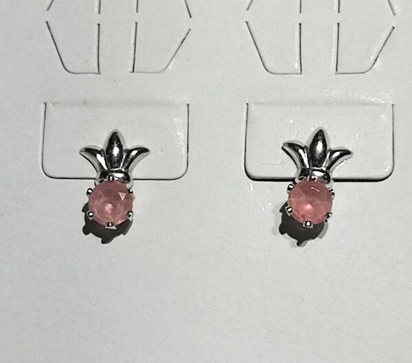 K14 WG ピアス ピンクストーン付き
