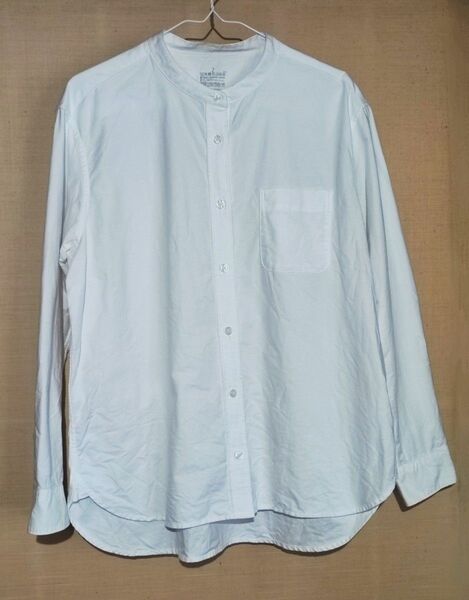 無印良品 MUJI スタンドカラーシャツ L 白