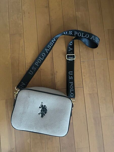 U.S. POLO ASSN. ショルダーバッグ ベージュ コーデュロイ