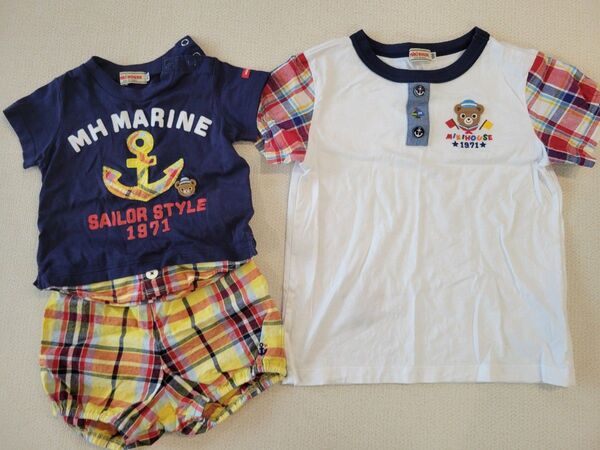 ミキハウス 70cm半袖セットアップ 120cmTシャツ