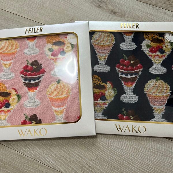 FEILER × WAKO フェイラー 和光 パフェ柄ハンカチ 2色セット