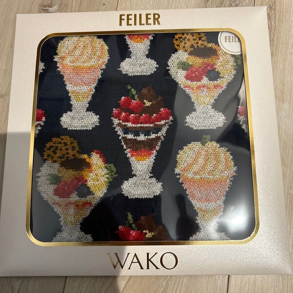 フェイラー WAKO PARFAIT タオルハンカチ パフェ ネイビー 和光 FEILER