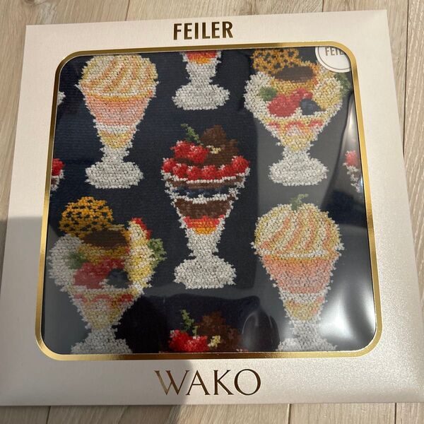 フェイラー WAKO PARFAIT タオルハンカチ パフェ ネイビー 和光 FEILER