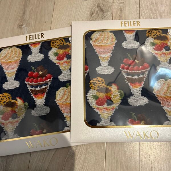 フェイラー WAKO PARFAIT タオルハンカチ パフェ ネイビー 和光 FEILER