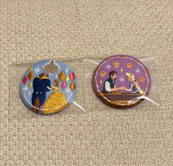 ディズニー Disney Characters 刺繍缶バッジ 刺繍ブローチ 2種