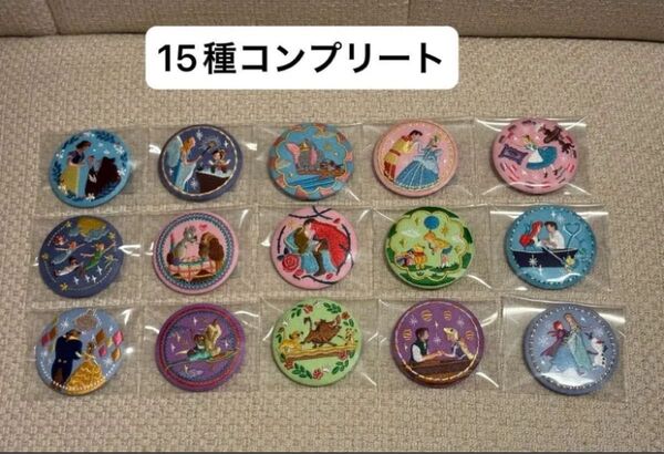 ディズニー Disney Characters 刺繍缶バッジ 刺繍ブローチ 全15種コンプリート