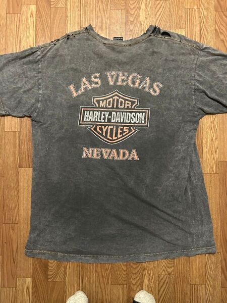 HARLEY-DAVIDSON Tシャツ フェード ボロ 90s USA製 ハーレーダビッドソン L