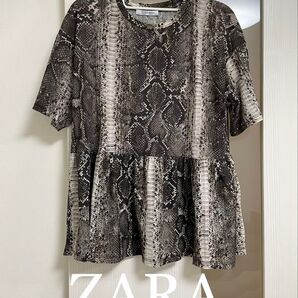 【ほぼ未使用】ZARA tops python カットソー Tシャツ