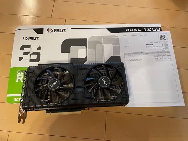 【2025年1月購入】Palit GeForce RTX 3060 Dual 12GB【美品、箱、ケース、保証書及び納品書付き】