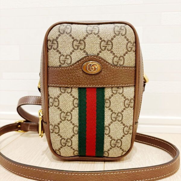 早い者勝ち【極美品】GUCCI グッチ ダブルジップ GGスプリーム オフィディア ショルダーバッグ ロゴ 斜め掛け クロスボディ