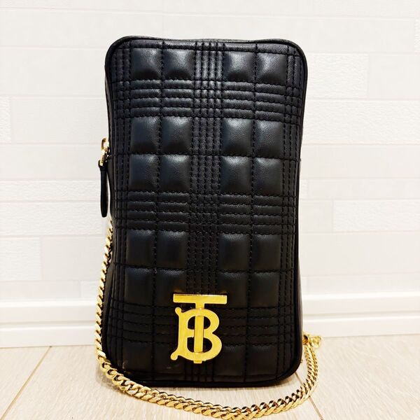 早い者勝ち【極美品】バーバリー ショルダーバッグ スマホショルダー TB ローラ チェーン