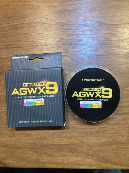 【新品同様】AGWX9 PEライン 0.6号 300m 高強度9本編み マルチカラー