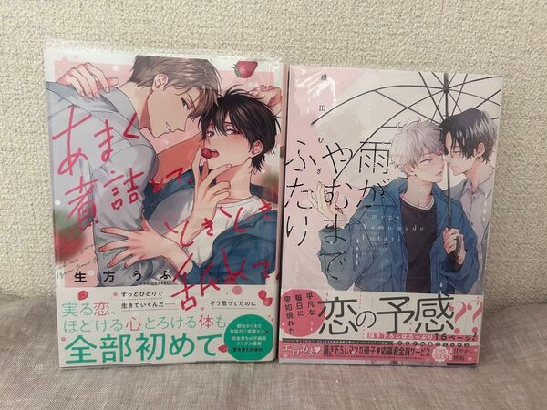 【BLコミック2冊セット】 あまく煮詰めてときどき舐めて/生方うぶ 雨がやむまでふたり/幾田むぎ