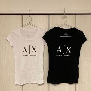 アルマーニエクスチェンジホワイト&ブラック Tシャツセット