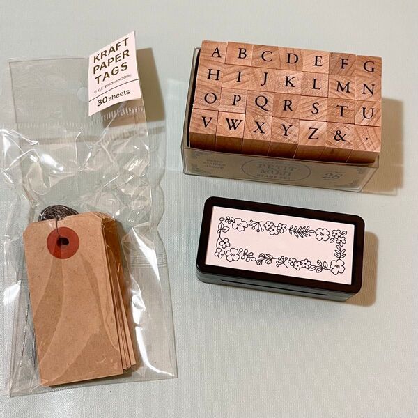 スタンプセット 木製 アルファベット大文字 保育療育 オフィス まとめ売り 雑貨 スタンプ ハンコ レトロ ゴム印