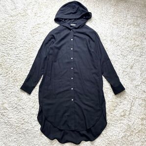 極美品 theory luxe 21AW 完売 フード付き チュニックシャツブラウス Mサイズ ブラック