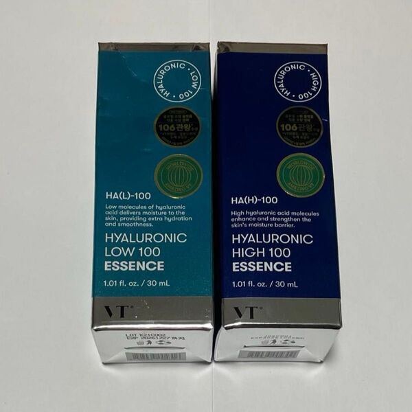 【新品】VT ヒアルロニック100エッセンス 30ml(美容液/水分補給/保湿/ヒアルロン酸) ハイ×1 ロー×1