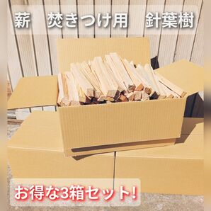 お得な80サイズ3箱セット! 薪 焚きつけ 静岡県産針葉樹