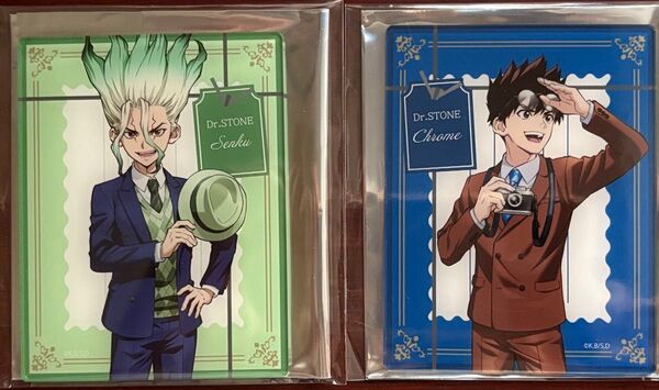 Dr.STONE アーガイル柄 トレーディングアクリルカード 千空&クロム