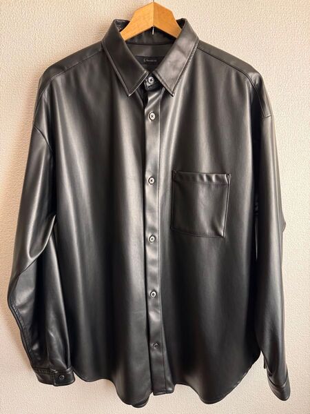 RAGEBLUE レザーシャツ BLACK サイズL