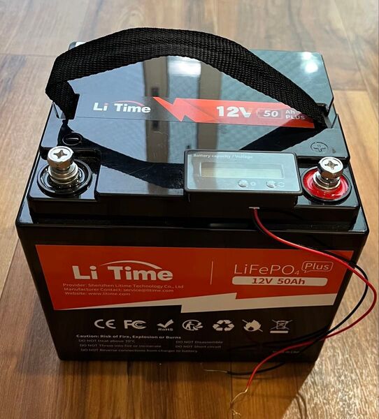 LiTime 12V 50Ah リン酸鉄リチウムイオンバッテリー (簡易電圧計付)