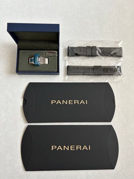 ◎新品未使用正規品◎パネライDバックル 専用レザーベルト 専用ラバーベルト ブラック【ラグ幅22㎜】