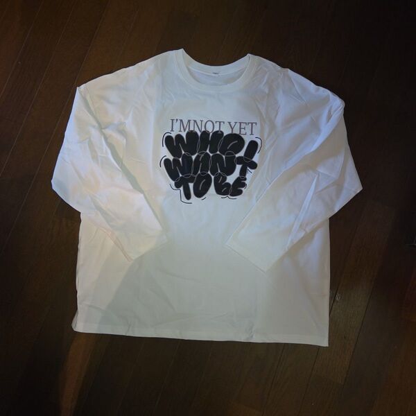 ロンT 長袖Tシャツ カットソー ホワイト 白