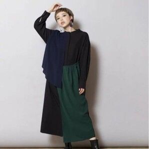 osmosis オズモーシス 2way配色レイヤードシャツワンピース