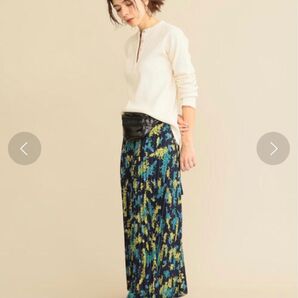 BEAUTY&YOUTH リーフプリントマキシスカート