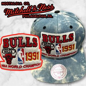 1991s ミッチェルアンドネス NBA シカゴ ブルズ チャンピオン キャップ ジョーダン バスケット 優勝 記念品 バスケ