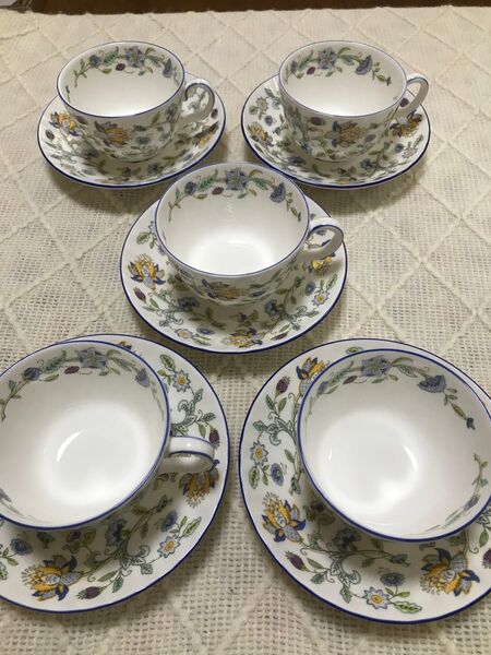 【美品】MINTON ハドンホール ブルー 5客セット