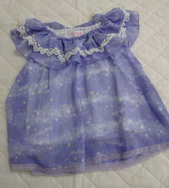 【中古】メゾピアノ 星柄 星座柄 フリル レース ナルミヤ ゆめかわ トップス トップス 女の子