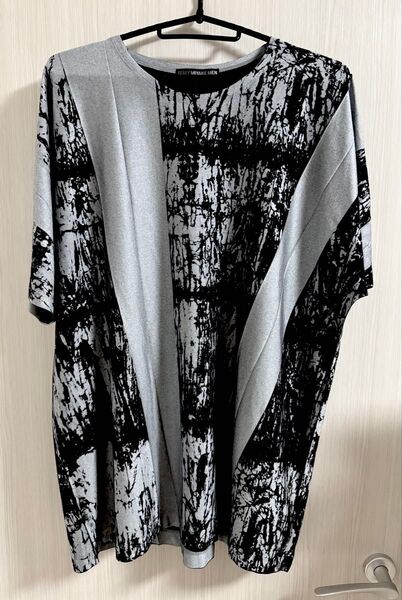 【ISSEY MIYAKE MEN】未着用 極美品 イッセイミヤケ メン プリーツ 総柄 カットソー 半袖 Tシャツ 黒/グレー