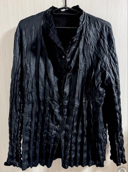 【ISSEY MIYAKE MEN】 美品 皺加工 リバーシブル ジャケット イッセイミヤケ メン ブラック