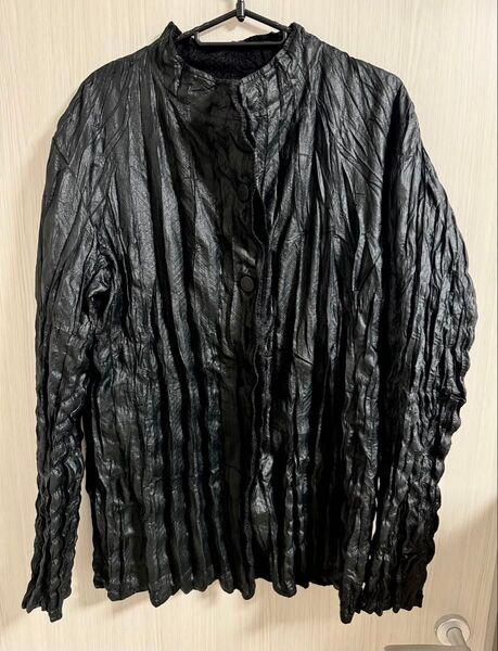 【ISSEY MIYAKE MEN】 美品 皺加工 リバーシブル ジャケット イッセイミヤケ メン ブラック
