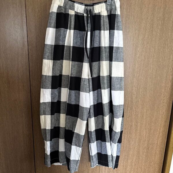 美品 Mサイズ SUN VALLEY ガウチョパンツ ワイドパンツ チェック柄 ワイド