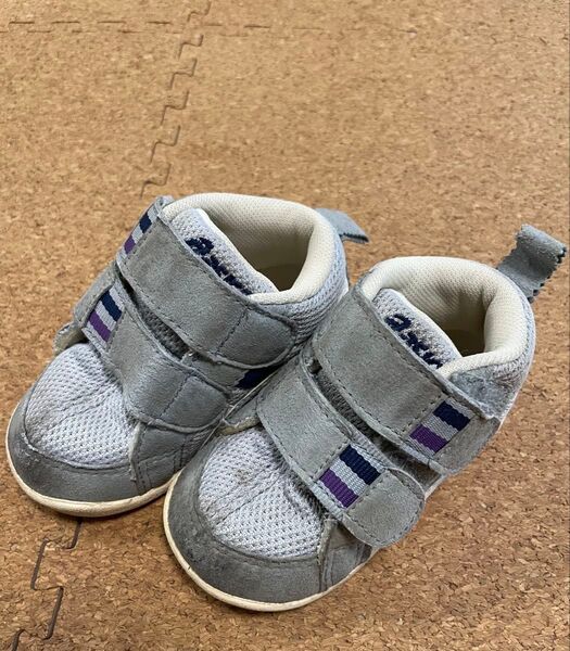 asics アシックス スクスク ベビーシューズ 12.0cm グレー