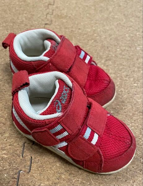 asics アシックス 12センチ スクスク ベビーシューズ マジックテープ レッド