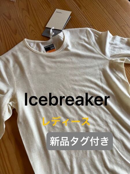 Icebreaker 200 メリノウール 長袖Tシャツ レディース ロングスリーブ 白 オフホワイト