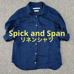 Spick and Span リネン ネイビー シャツ