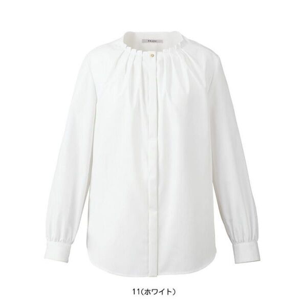事務服 エンジョイ 長袖ブラウス 白