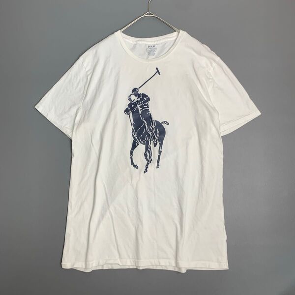 POLO RALPH LAUREN ポロラルフローレン Tシャツ ビッグロゴ L ホワイト 古着