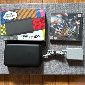 Newニンテンドー3DS+ACアダプター+モンスターハンターダブルクロス+ケース