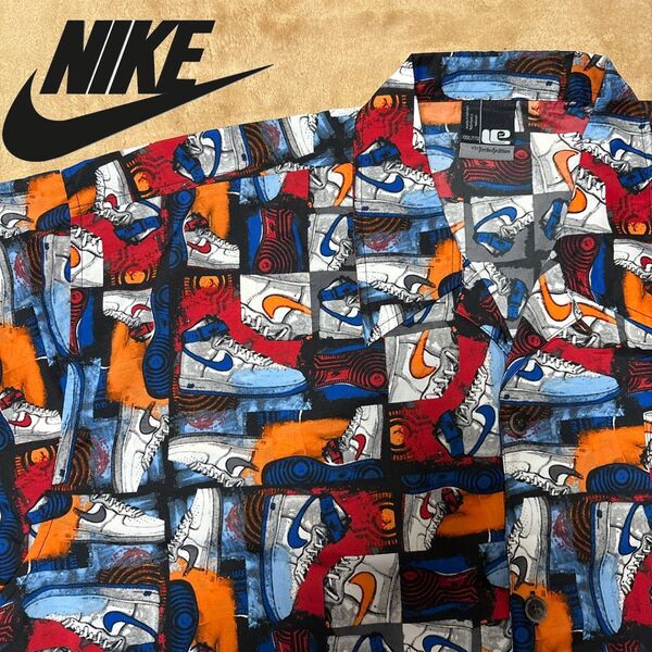 NIKEリミテッドエディション 総柄オープンカラーシャツ3XLサイズ 半袖