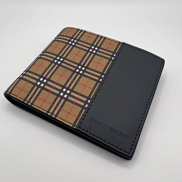 BURBERRY バーバリー ノバチェック 型押しレザー 二つ折り財布 新品