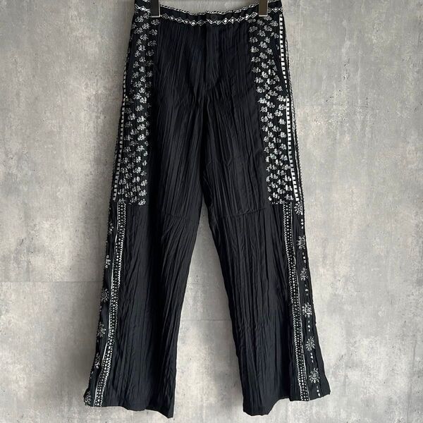 HaaT ISSEY MIYAKE シワ加工 レーヨン ワイドパンツ 日本製 2