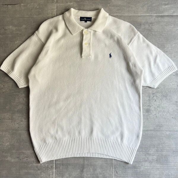 Ralph Lauren ラルフローレン サマーニット ポロシャツ 刺繍ロゴ M